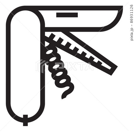 Swiss army knife. Multitool icon. Folding metal tool Swiss army knife. Multitool icon. Folding metal tool 86931126