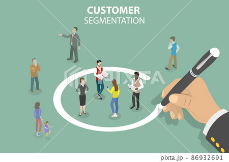 3D Isometric Flat Vector Conceptual Illustration of Customer Segmentation 86932691