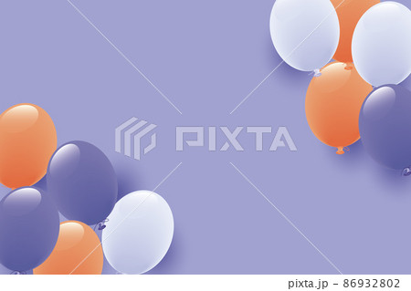 中間色の風船イラスト背景 86932802