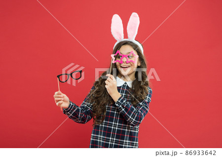 Feeling joy about holiday. little cute bunny. portrait 86933642