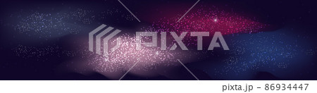 cluster of galaxies in space. vector banner 86934447