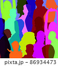 many different color people. vector illustration background 86934473