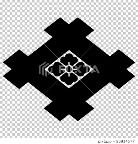 今井兼平の家紋です。太井桁に花菱といいます。のイラスト素材