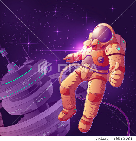 Future astronaut in outer space cartoon vector Future astronaut in outer space cartoon vector 86935932