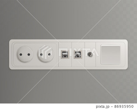 Wall outlet with different sockets 3d vector Wall outlet with different sockets 3d vector 86935950