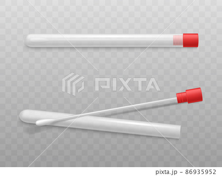 Laboratory cotton swabs with sterile tubes vector 86935952