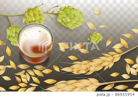 Craft beer in glass beaker realistic vector 86935954