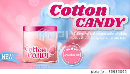 Vector ad poster with cotton candy in box 86936046
