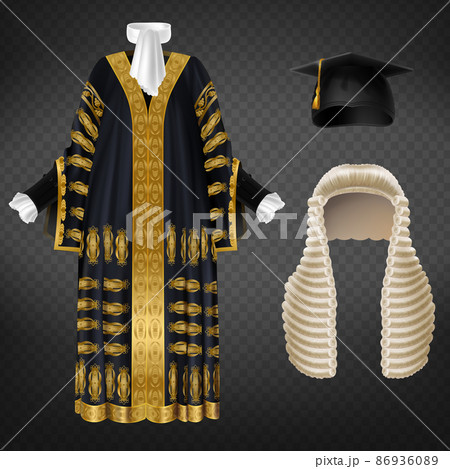 Vector set of ceremonial clothing for judges 86936089