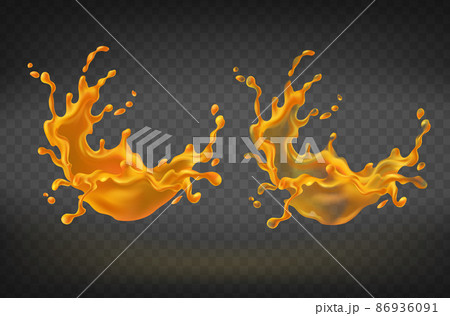 Vector orange splashing. Translucent juice, transparent paint 86936091