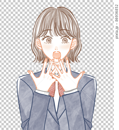 驚く女子学生のイラスト 86936852