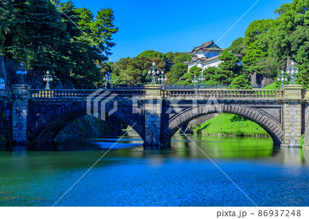 【東京の都市風景】皇居周辺の風景(二重橋) 【東京の都市風景】皇居周辺の風景(二重橋) 86937248
