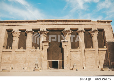 The ruins of the ancient temple of Horus in Edfu, Egypt 86939875