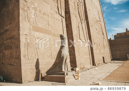 The ruins of the ancient temple of Horus in Edfu, Egypt 86939879
