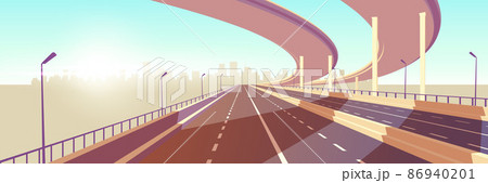 Modern metropolis speed highway cartoon vector Modern metropolis speed highway cartoon vector 86940201