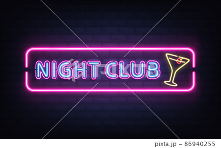 Night club, cocktail bar neon signboard vector 86940255