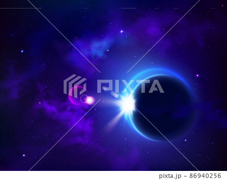 Total eclipse solar or lunar. Moon cover sun space 86940256
