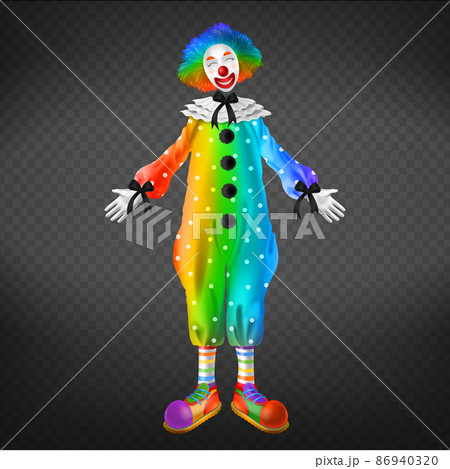 Clown in circus, party man, funny jester character 86940320
