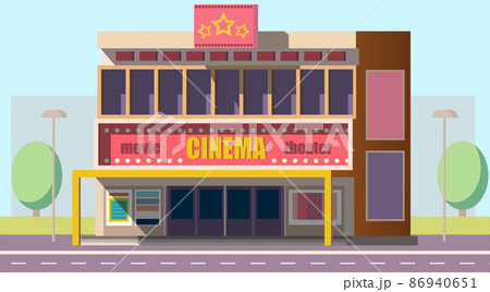 Mobile theater building flat vector illustration Mobile theater building flat vector illustration 86940651