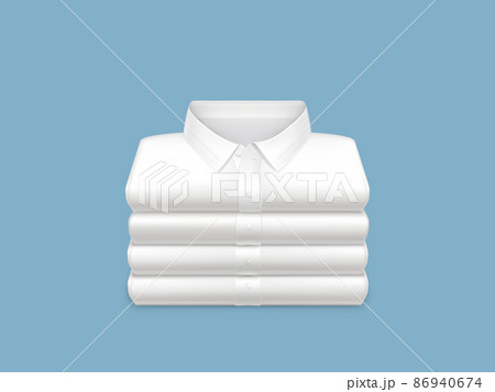White shirts folded in stack realistic vector 86940674