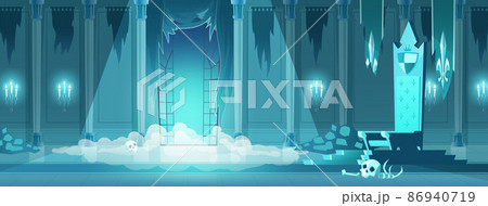 Evil king castle throne room cartoon vector Evil king castle throne room cartoon vector 86940719