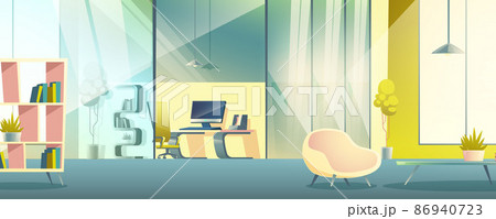 Office working cabinet cartoon vector interior Office working cabinet cartoon vector interior 86940723