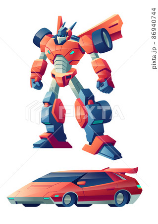 Robot transforming in sport car cartoon vector Robot transforming in sport car cartoon vector 86940744