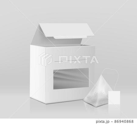 Tea leaves packaging mockup 3d realistic vector 86940868