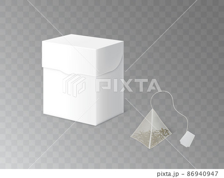 Herbal tea packaging 3d realistic vector mockup 86940947