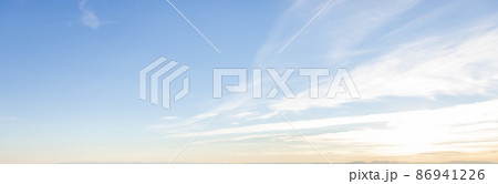 Beautiful Panoramic View of colorful cloudscape with blue Sky in Background 86941226