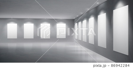 Gallery, museum exhibition hall realistic vector Gallery, museum exhibition hall realistic vector 86942284