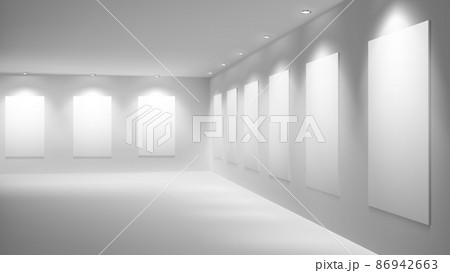 Art gallery empty exhibition hall vector interior Art gallery empty exhibition hall vector interior 86942663