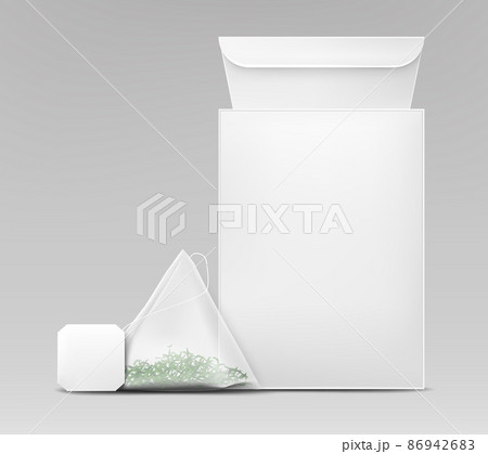 Green tea packaging template realistic vector 86942683