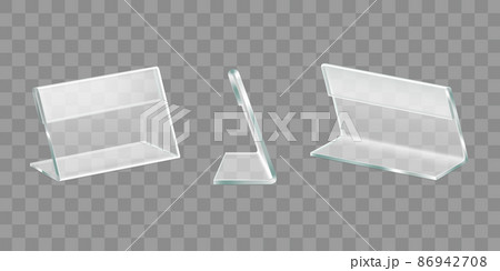Table display acrylic holders realistic vector set Table display acrylic holders realistic vector set 86942708