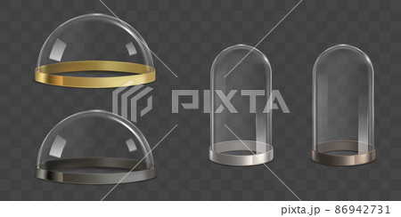 Glass domes, bell jars realistic vector set 86942731