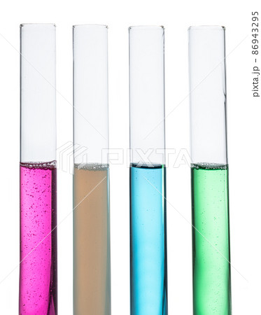 Laboratory test tubes with colorful reagents. Medical research concept. 86943295