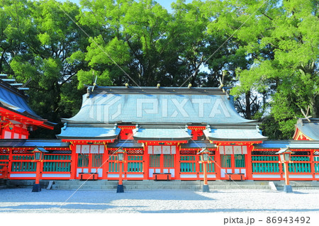 【和歌山県】快晴下の熊野速玉大社（熊野稲荷神社）上三殿 86943492