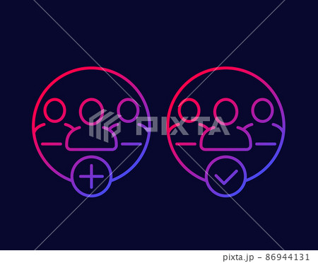add to group line icons for web 86944131