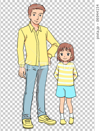 爸爸和女兒的插圖 86944154