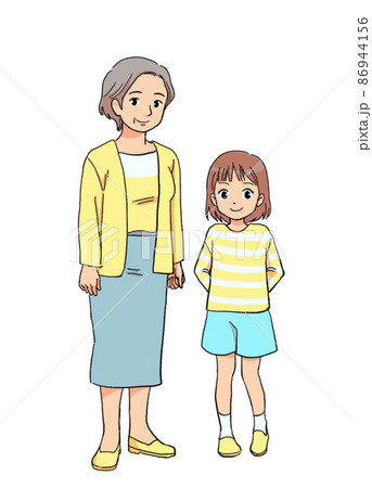 おばあちゃんと女の子の孫のイラスト素材 [86944156] - PIXTA