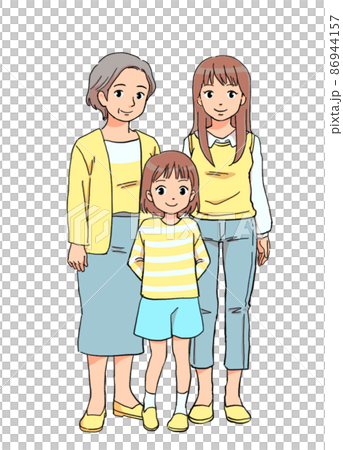 Illustration of 3 generations of female 86944157