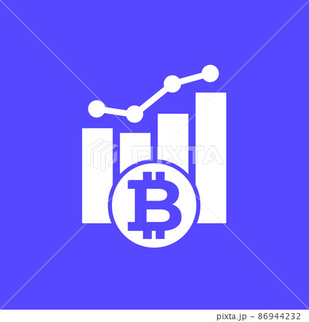 bitcoin growing icon with a chart, vector 86944232