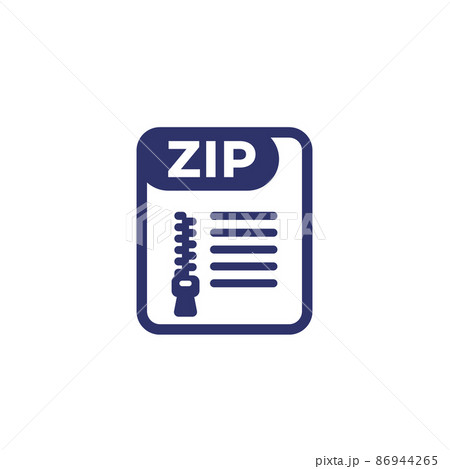 zip file archive icon on white, vector zip file archive icon on white, vector 86944265