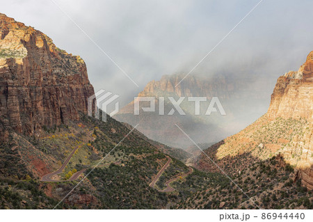 Daytime view of the famous Zion National Park Daytime view of the famous Zion National Park 86944440