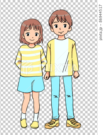 男孩和女孩的例證 男孩和女孩的例證 86944517