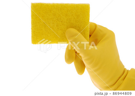 Rubber Glove and yellow Sponge 86944809