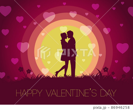 Silhouette design of valentine's day of man hug woman 86946258