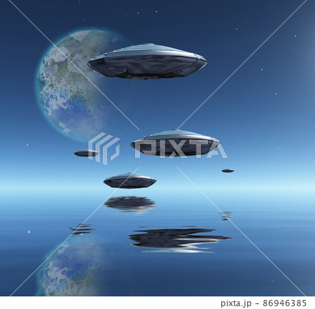 Terraformed Moon and Spacecrafts Terraformed Moon and Spacecrafts 86946385