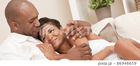 Happy African American Man Woman Couple Cuddling Panorama Web Banner Header Happy African American Man Woman Couple Cuddling Panorama Web Banner Header 86946659