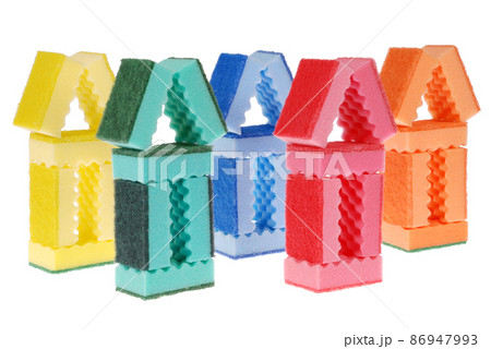 House made of cleaning sponges House made of cleaning sponges 86947993